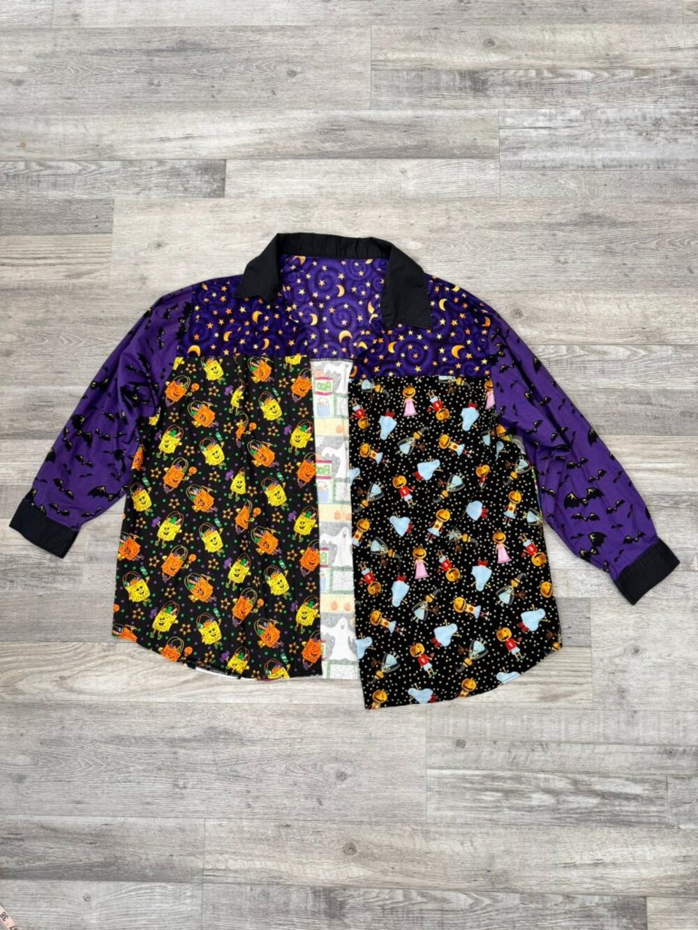 Handmade Halloween Print Long Sleeve Open Front Cardigan Ghost, Pumpkin K16